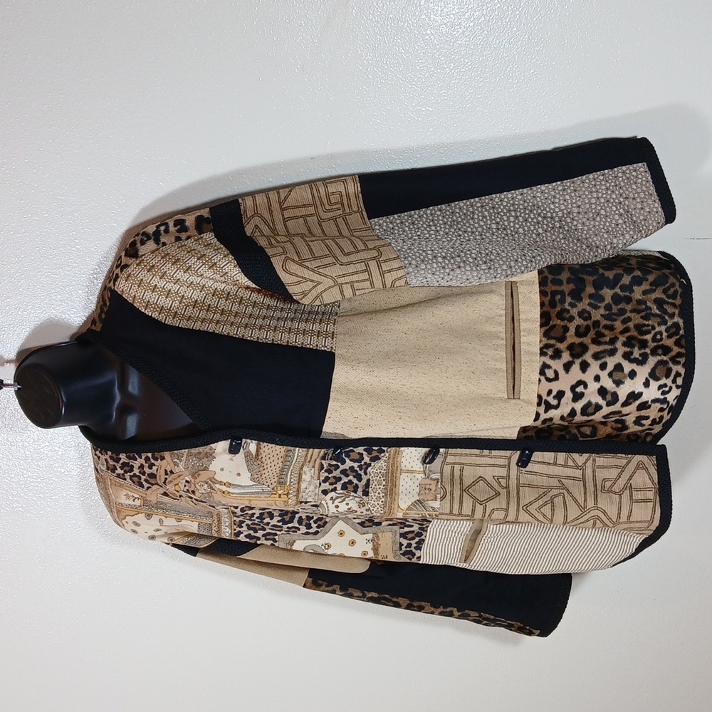 Max & Mabel Patch Pattern Leopard Print Blazer Si… - image 2